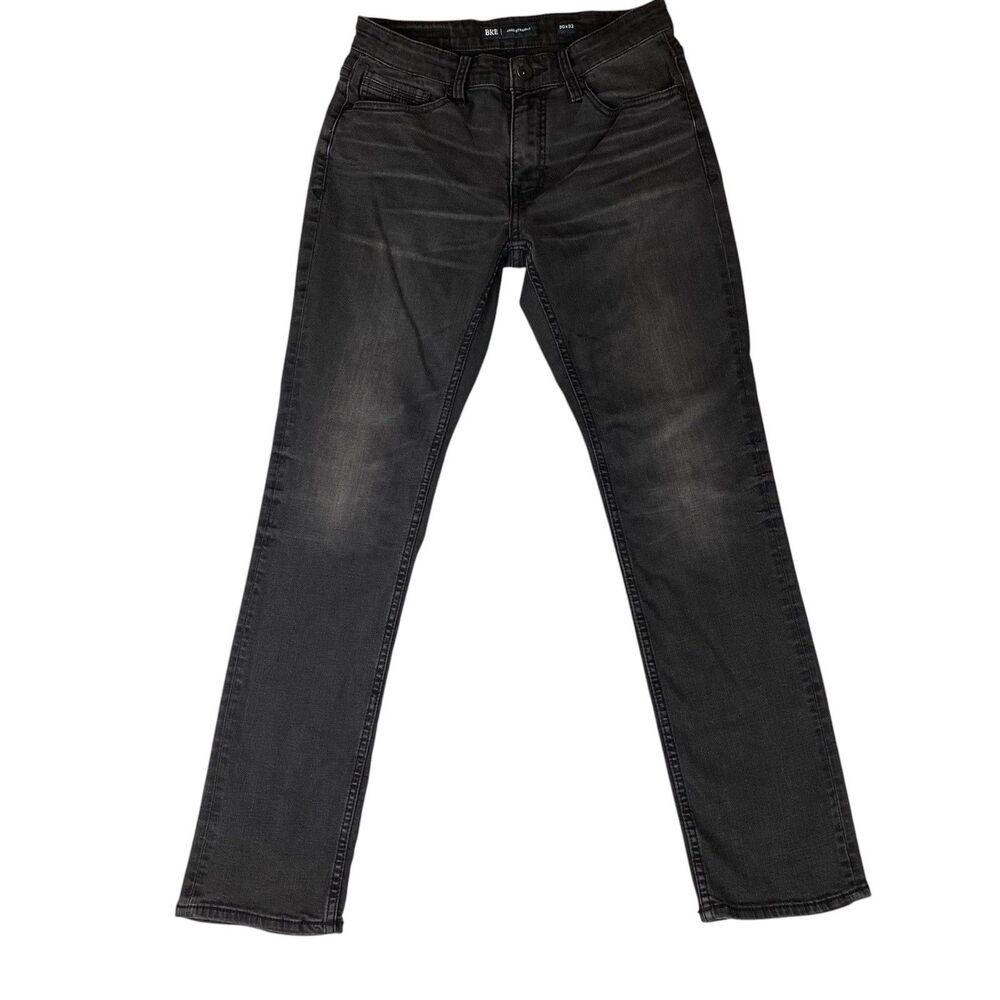 BKE Jake Straight Jeans Mens 30x32 Black Wash Denim Stretch Buckle (Fits 30x31)